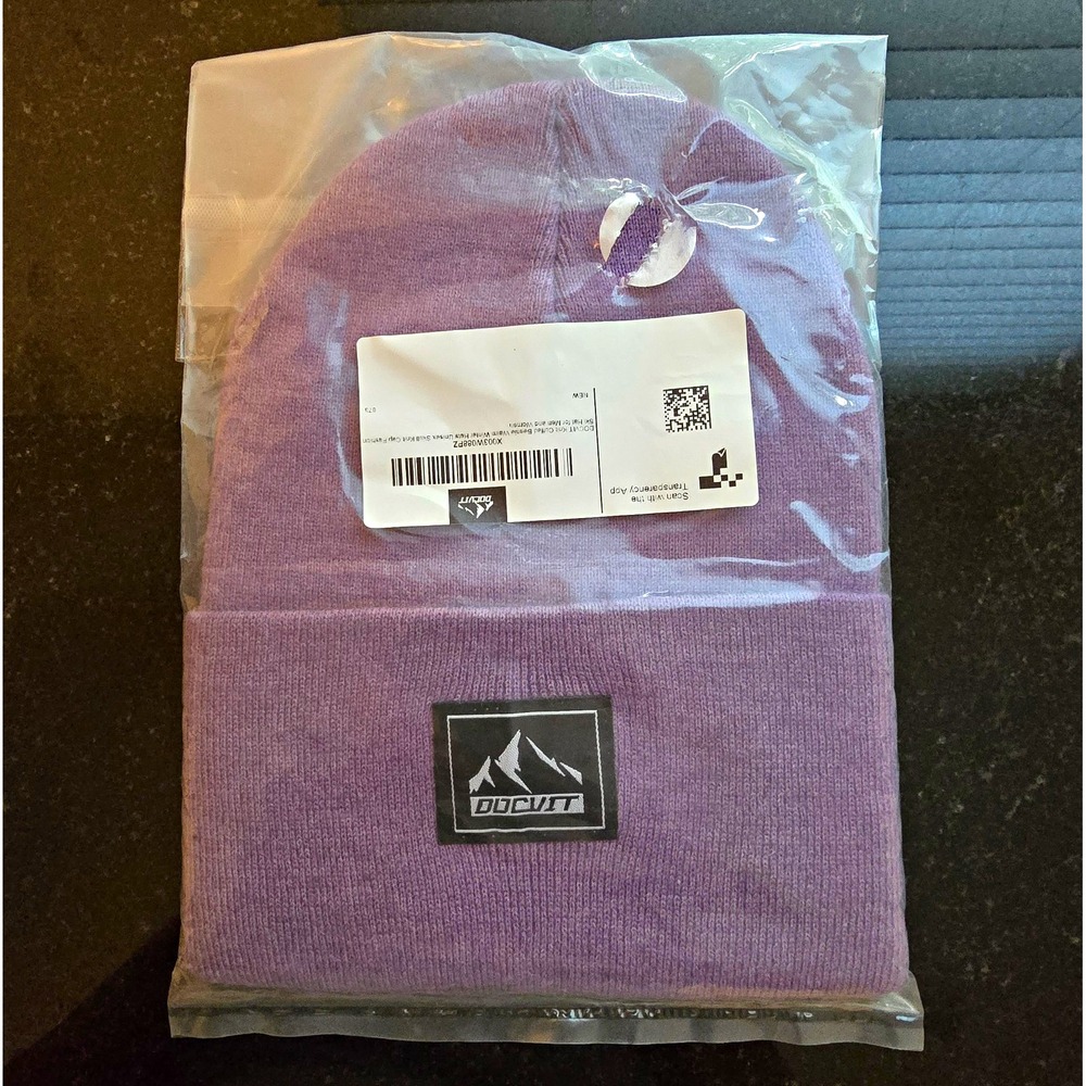 DOCVIT Purple Solid Beanie Hat One Size Unisex Adults Fall Winter
